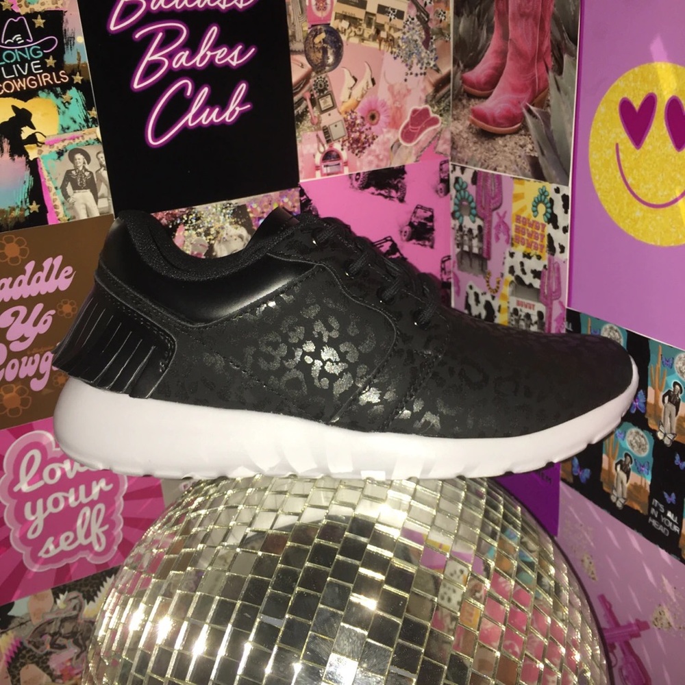 Crazy Train Leopard Fringe Sneakers NWT